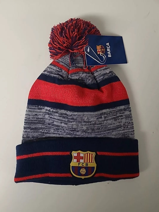 FC Baralona Soccer Club Mens Unisex Winter Hat with Pom Pom