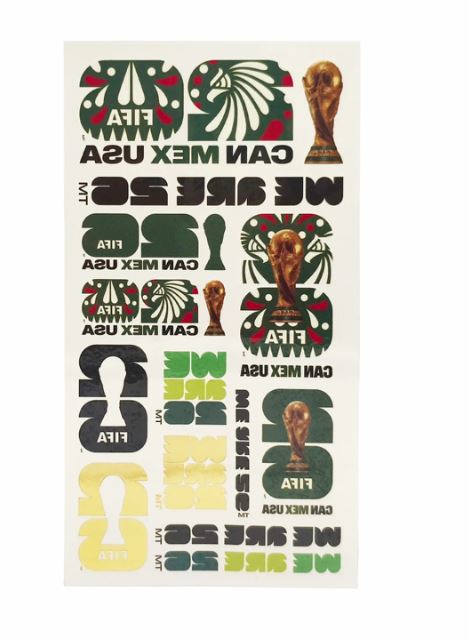 Load image into Gallery viewer, FIFA World Cup 2026 Metalic Temporary Tatoo Sheet

