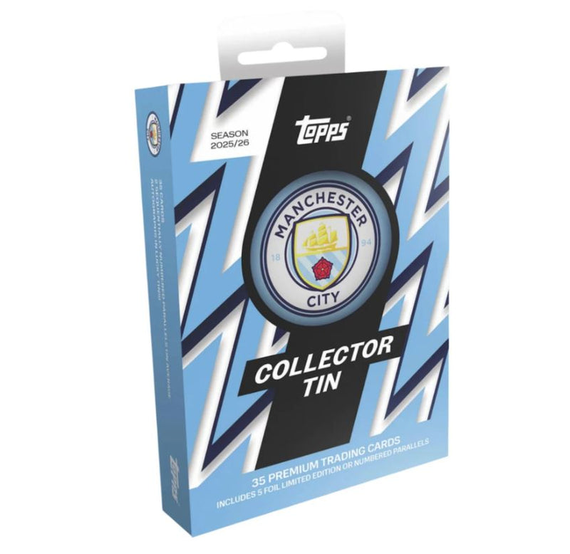 Load image into Gallery viewer, Topps Manchester City Collector Tin 2025/26
