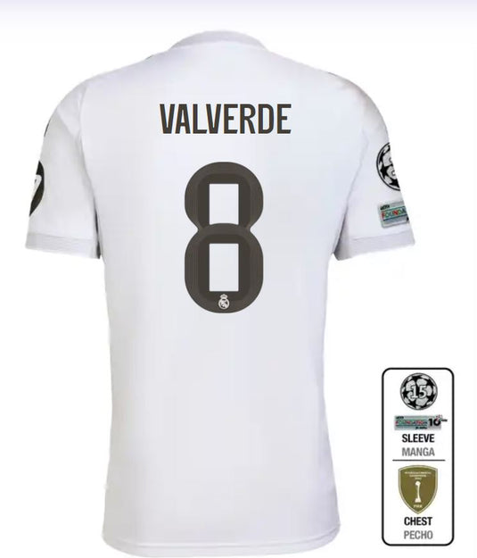 UCL Men's Real Madrid Home Jersey 2025/26 Valverde