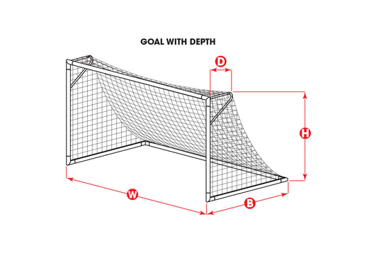 KwikGoal 8H x 24W x 4D x 10B, 120mm mesh, Solid Braid Knotless Soccer Goal Net