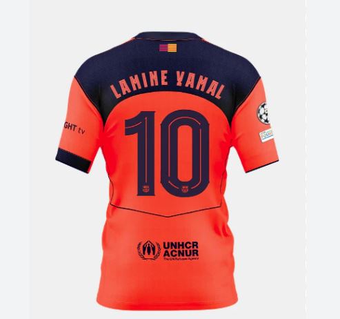 Load image into Gallery viewer, Men's Lamine Yamal #10 UCL badges FC Barcelona Third Jersey 2025/26 Stadium

