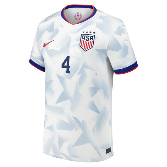 Nike Youth USA 2025 Home Jersey USWNT 4 Stars White Girma
