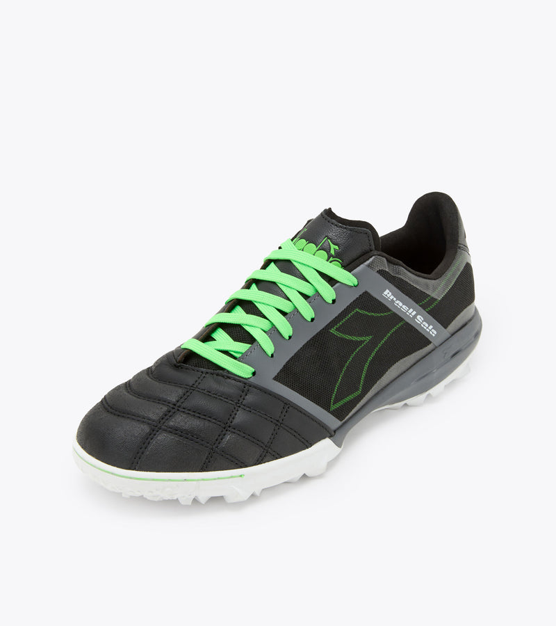 Load image into Gallery viewer, Diadora Brasil Sala Turf Adult Soccer Shoe Black Green
