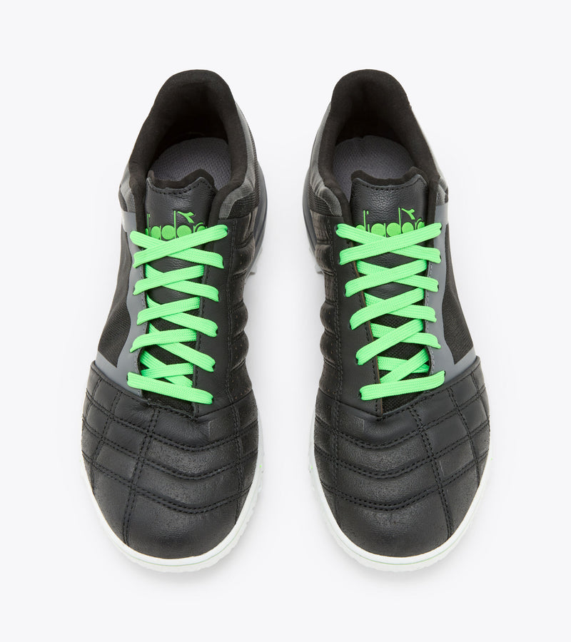 Load image into Gallery viewer, Diadora Brasil Sala Turf Adult Soccer Shoe Black Green
