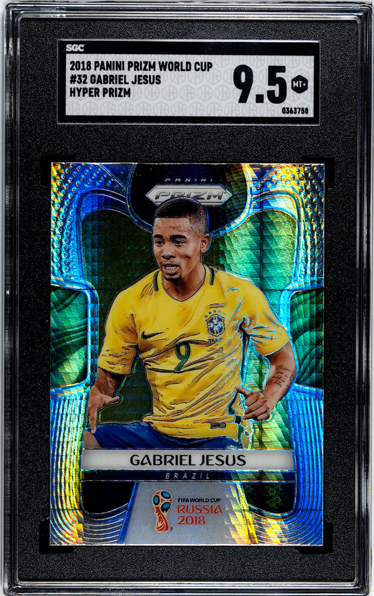 2018 Panini Prizm World Cup #32 Gabriel Jesus Brazil Hyper Prizm SGC 9.5
