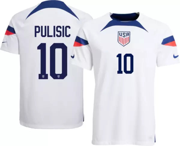 Nike, Shirts, World Cup Patch 222 Nike Christian Pulisic Usa Soccer Jersey  Home Chelsea