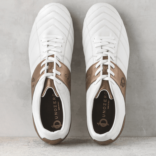 Unozero Modelo 1.0 Firm Ground Soccer Cleats White Gold