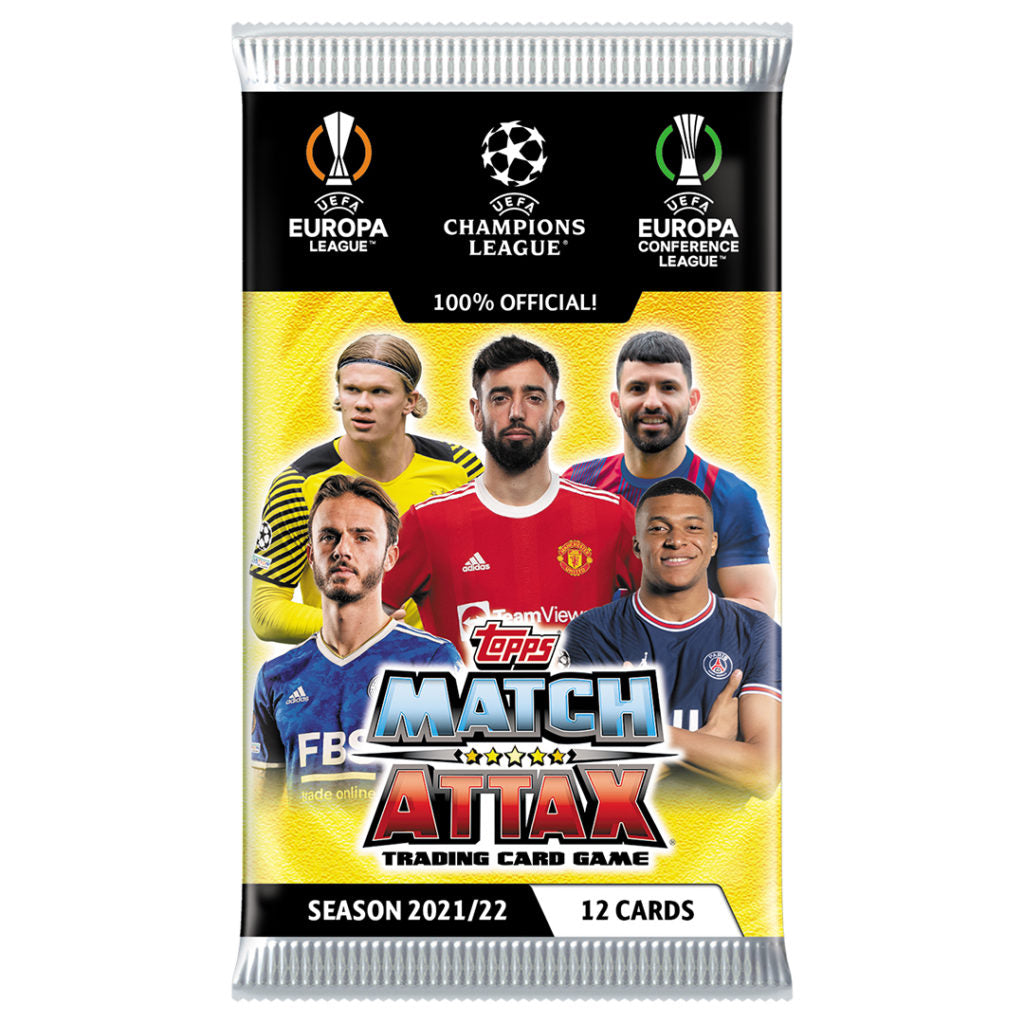 Single Pack (12 cards)  2021-22 TOPPS MATCH ATTAX CHAMPIONS LEAGUE CARDS