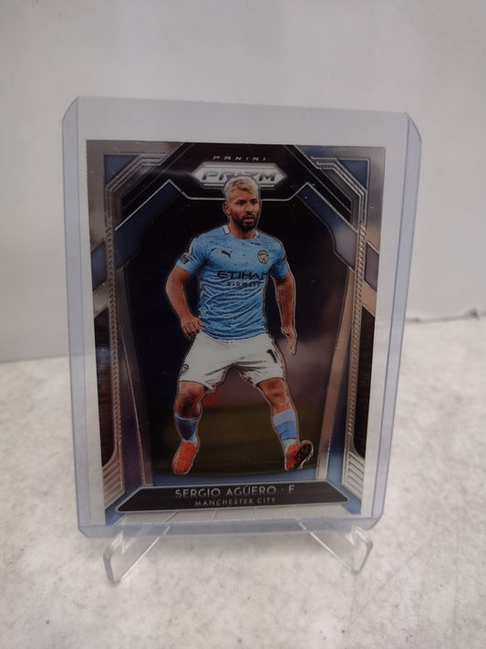 Sergio Aguero Manchester City Panini Prizm Premier League 20/21 Single Card with Protective Case