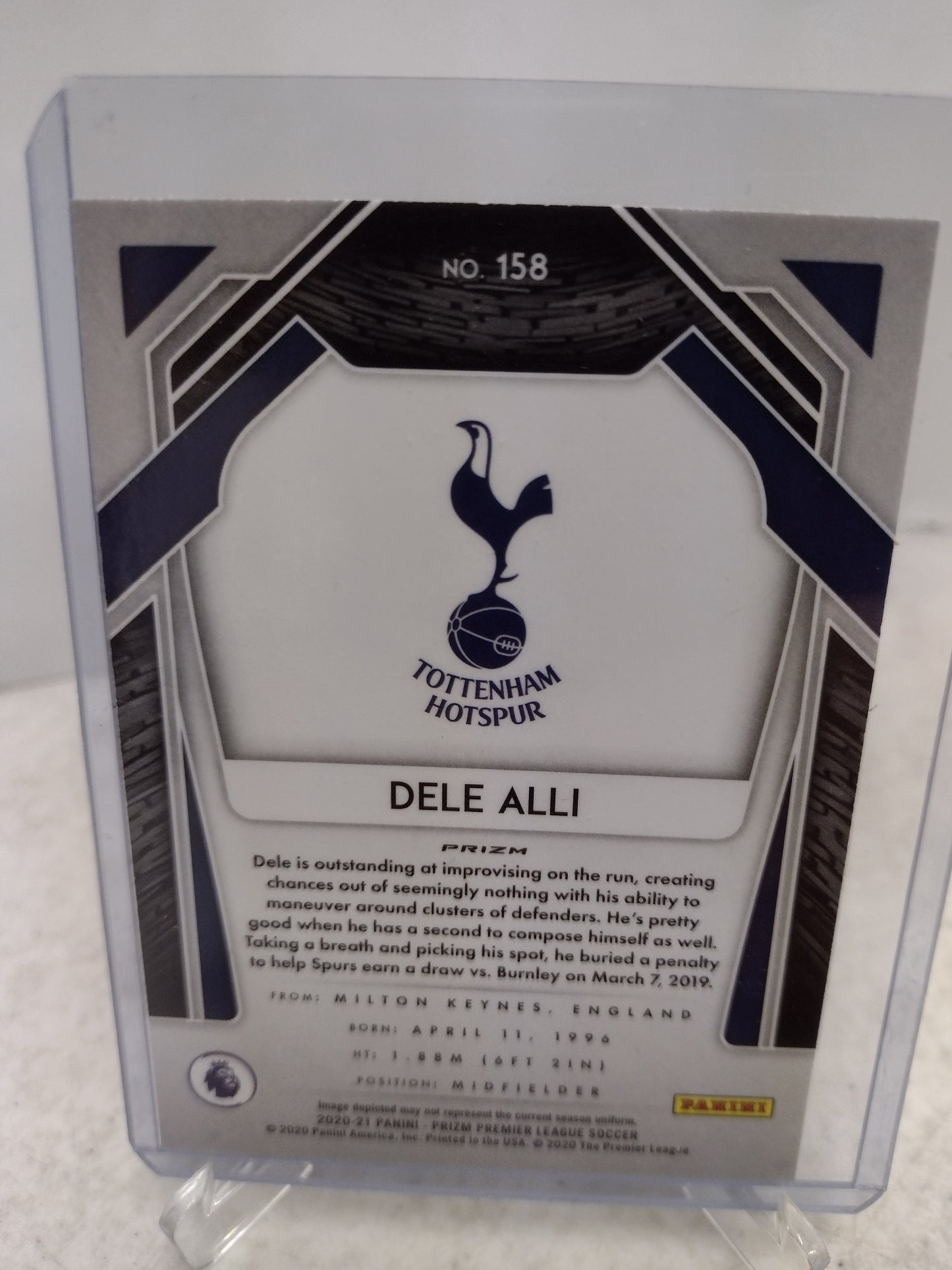 Dele Alli Tottenham Hotspur Panini Blue Pulsar Prizm Premier League 20/21 Single Card with Protective Case