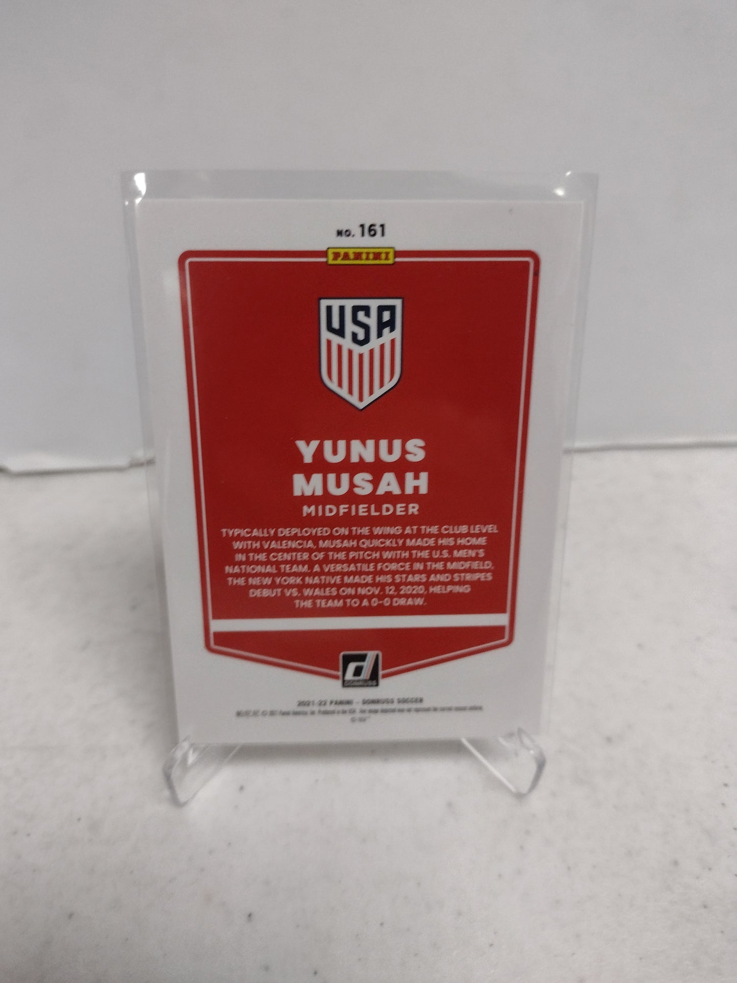 Yunus Musah US Mens National Team 2021/2022 Donruss Soccer Panini Press Proof Purple 102/199