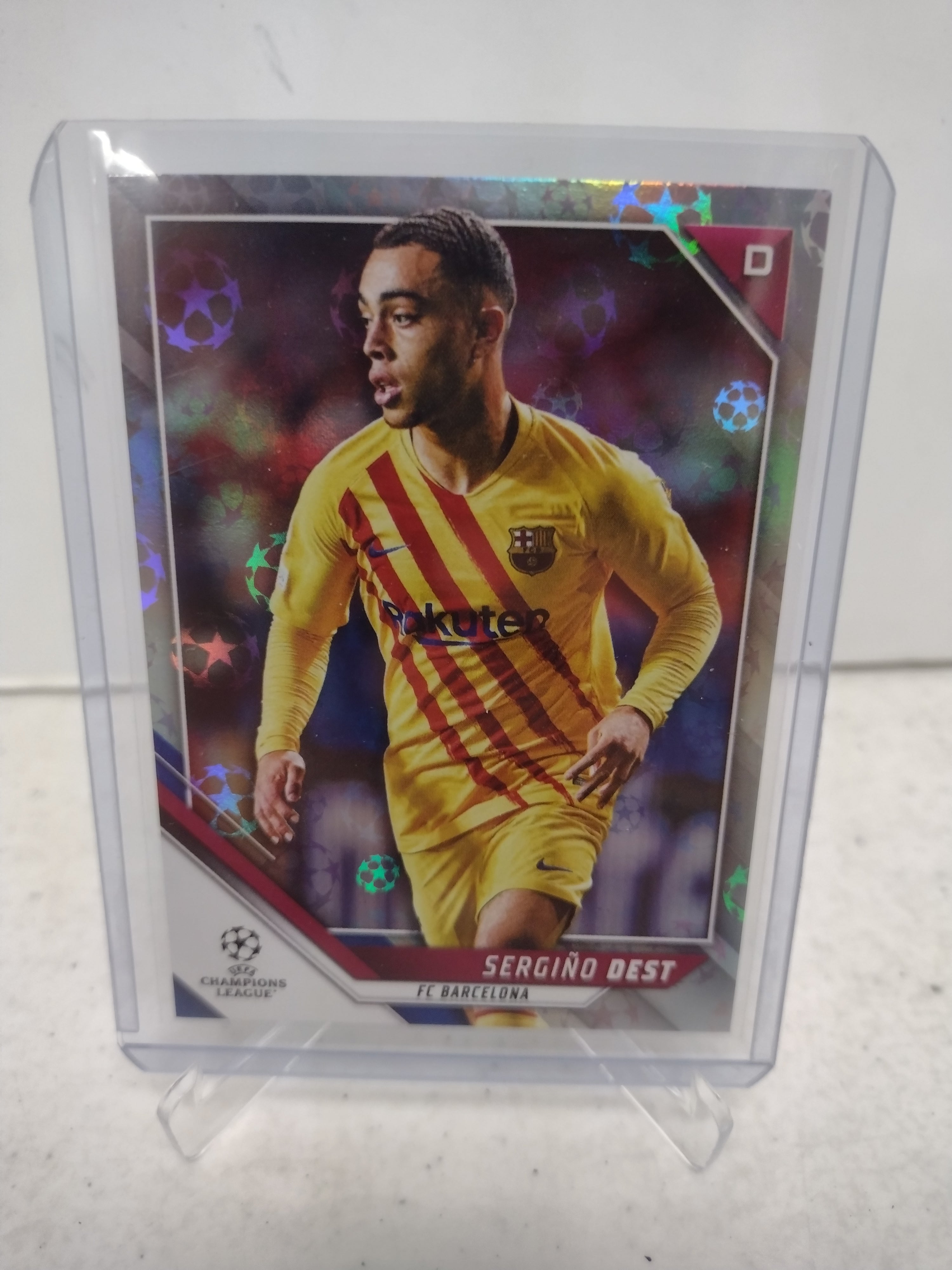 Sergino Dest FC Barcelona 2021 22 Topps UEFA Champions League Starball Foil  Insert