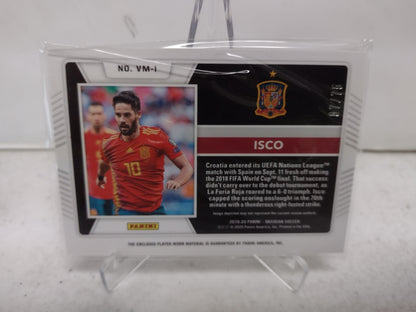 Isco Spain Panini 19/20 Obsidian Soccer Player Worn numbered 07/75