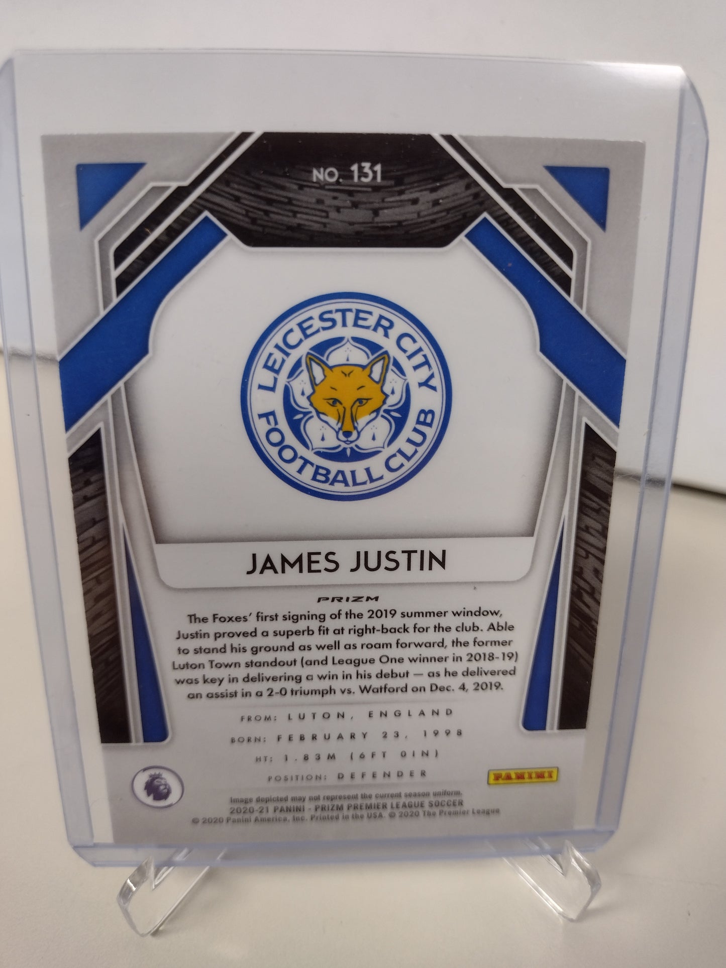 James Justin Rookie Leicester City Panini Prizm Premier League 20/21 Red Pulsar