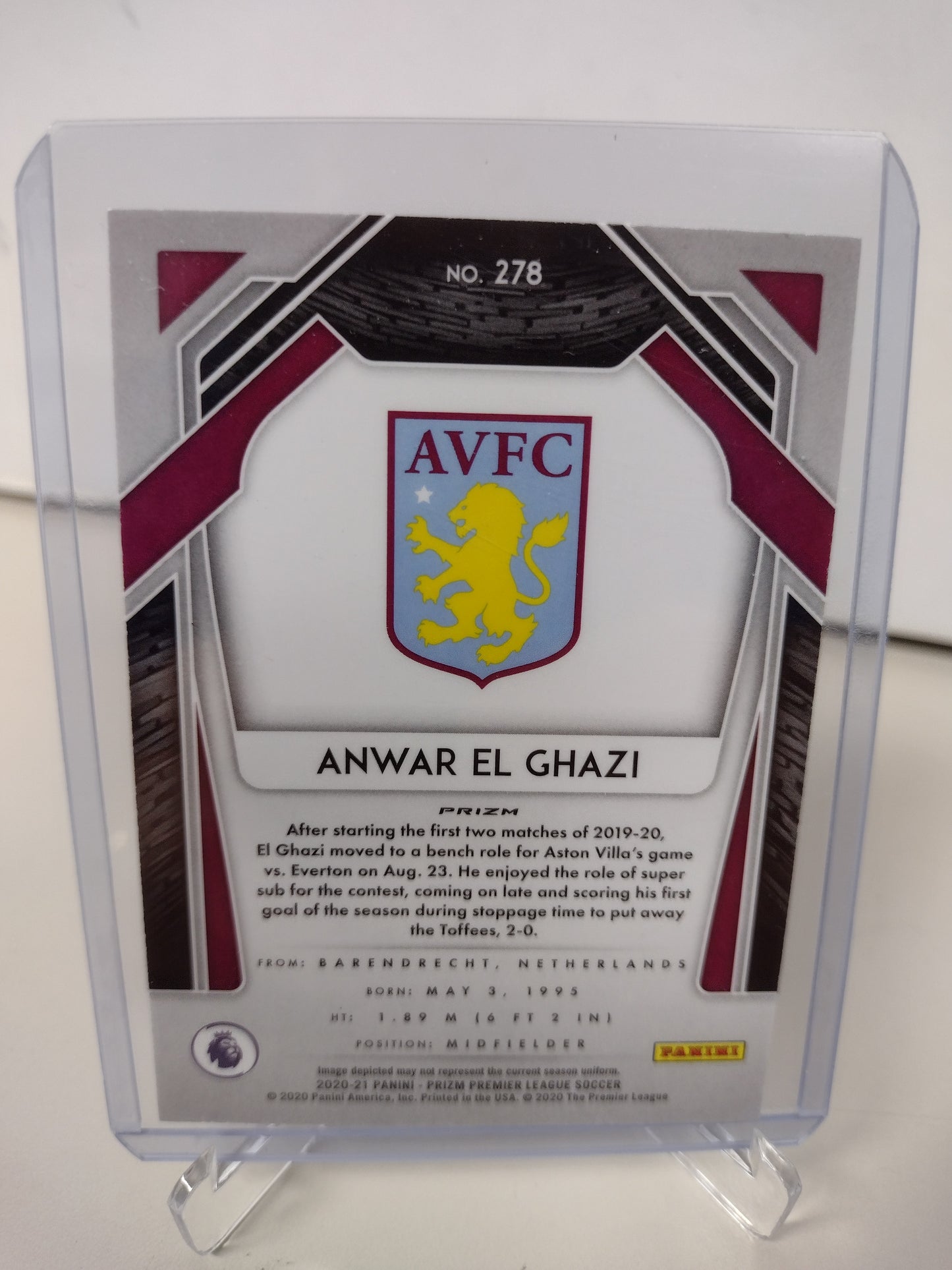 Anwar El Ghazi  Aston Villa  Panini Prizm Premier League 20/21 Pink