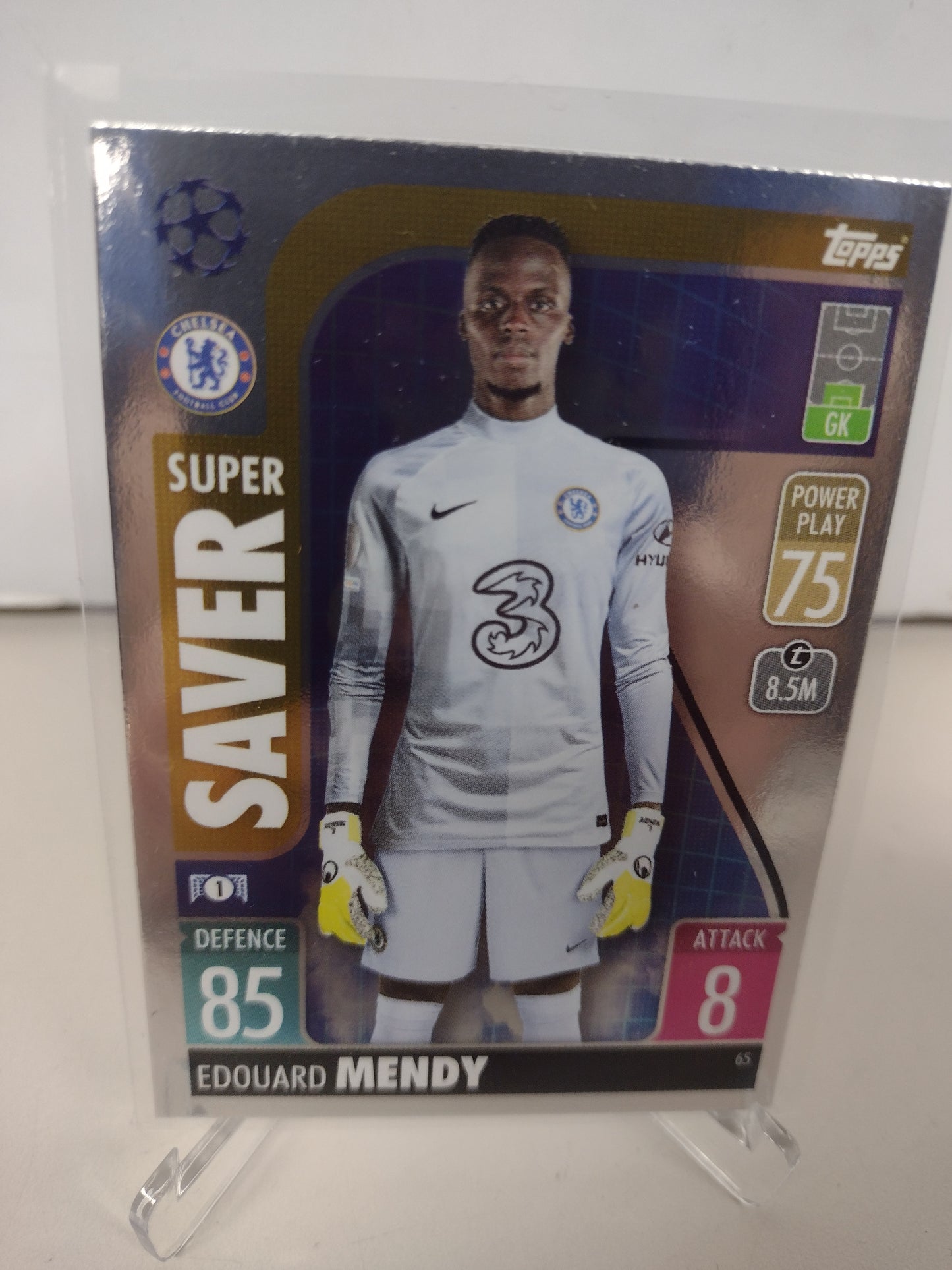 Edouard Mendy Chelsea Topps Match Attax Champions League 2021-22 Super Saver Card #65