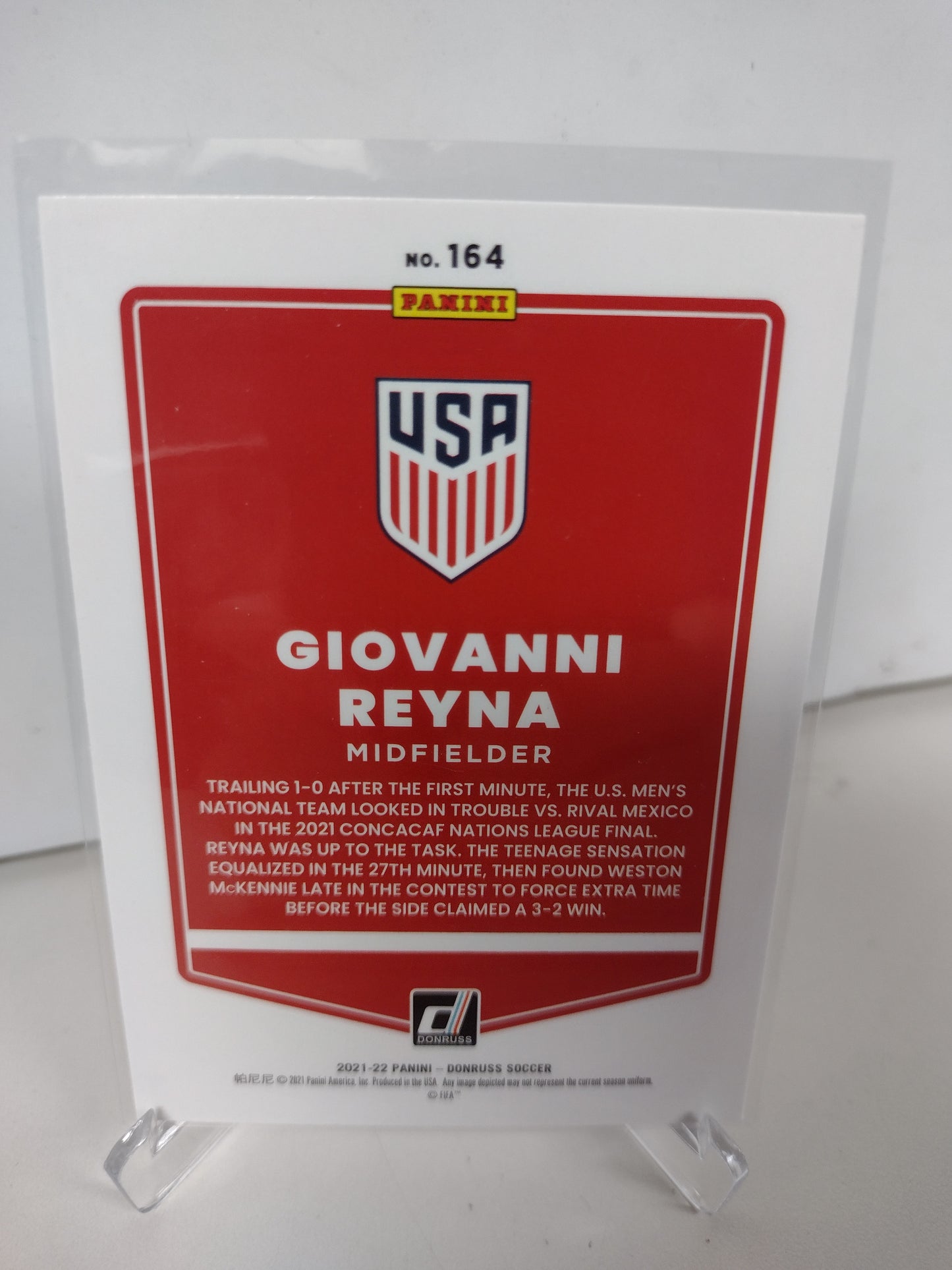 Giovanni Reyna USA 2021-22 Donruss FIFA ROAD TO QATAR