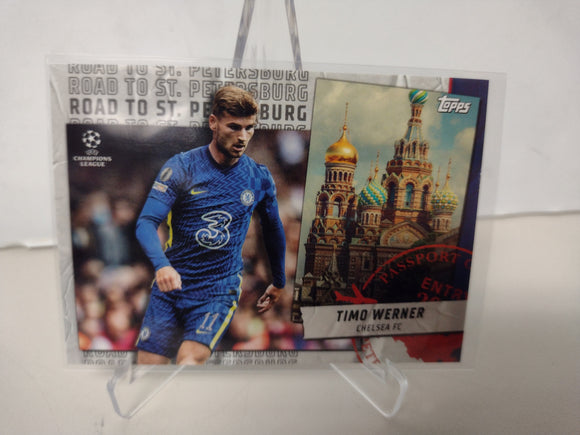 Timo Werner Chelsea Topps Champions League 2021-22 Road To St. Petersburg Insert