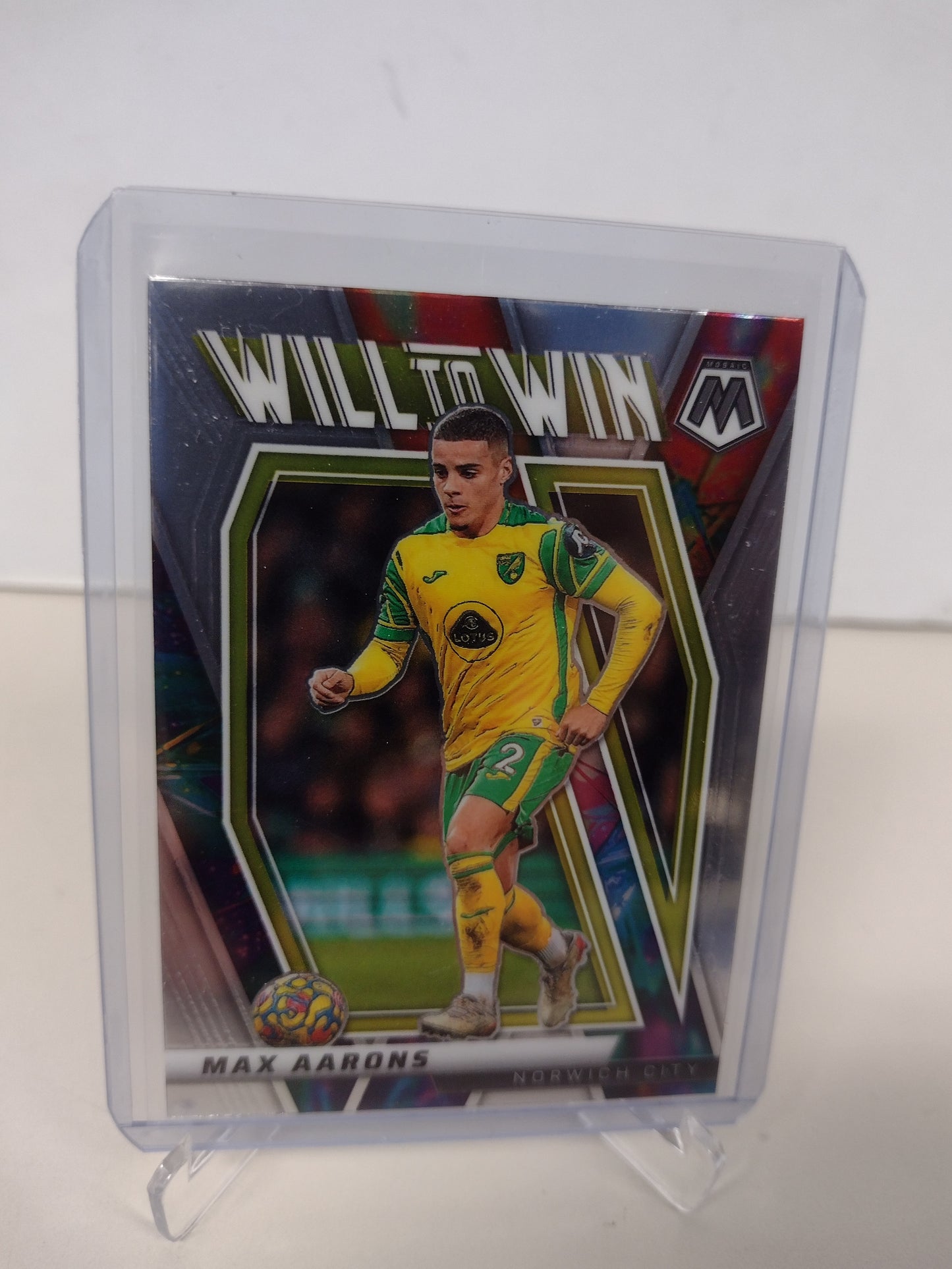 Max Aarons Will To Win Norich City Panini Mosaic Silver Prizm Premier League 2021-22