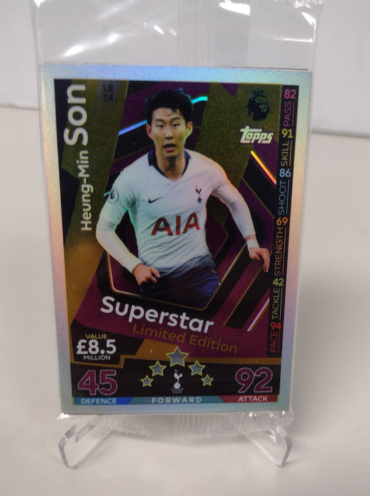 Heung-Min Son & Marcus Rashford pack Topps Match Attax Superstar LE pack 2018-19