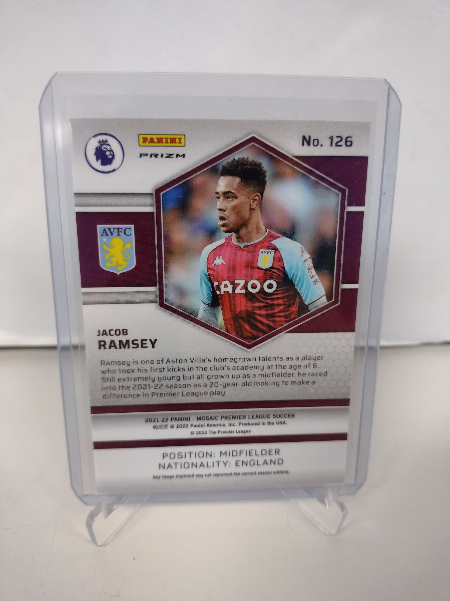 Jacob Ramsey Rookie Aston Villa Panini Mosaic Silver Prizm Premier League 2021-22