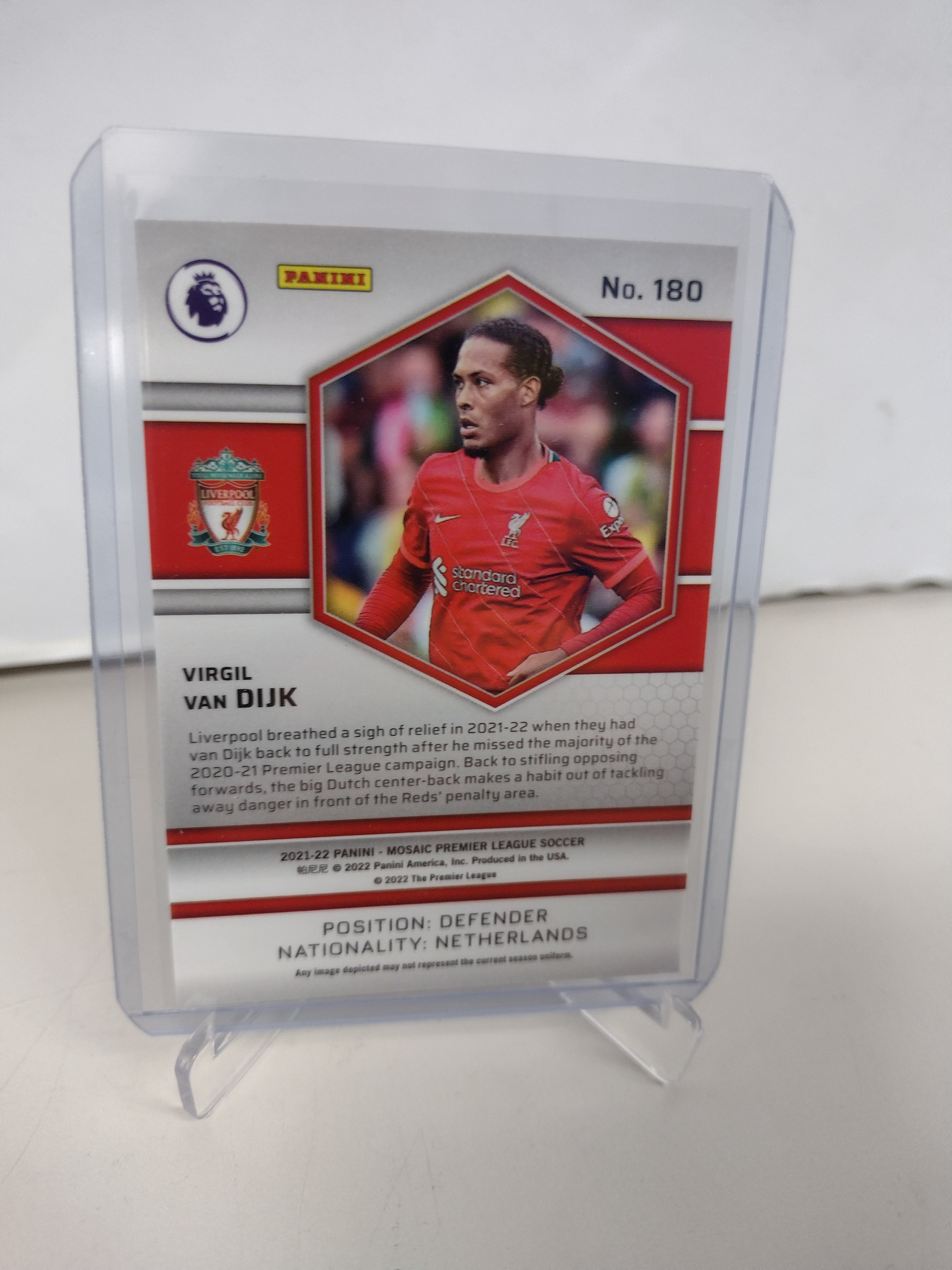 Virgil Van Dijk Liverpool FC Panini Mosaic Premier League 2021-22 #180 –  Strictly Soccer Shoppe