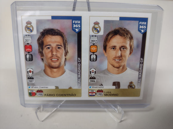 2015 FIFA 365 Stickers Real Madrid Coentrao and Modric #382 #386