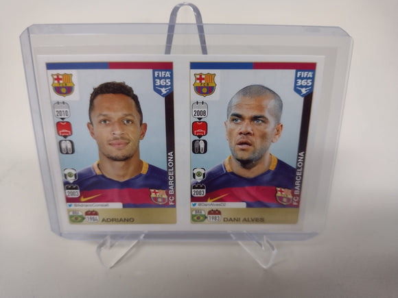 2015 FIFA 365 Stickers FC Barcelona Adriano and  Dani Alves #350 #351