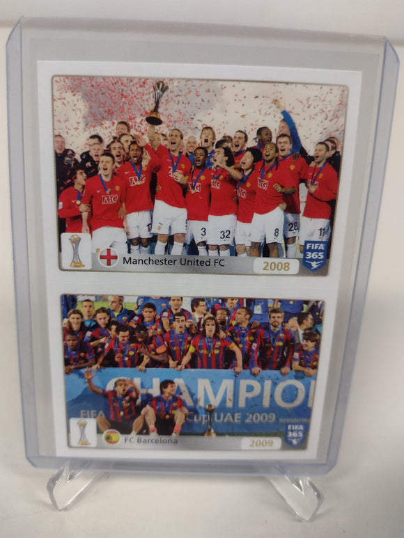 FIFA 365 Stickers FC Barcelona and Manchester United Team 2008 2009 Champions Club World Cup #21 #22