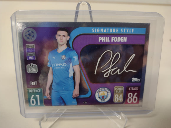 Phil Foden Manchester City Topps Champions League Match Attax Signature Style 2021-22