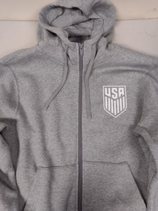 Nike USA Soccer Club Fleece Full Zip Hoodie Gray