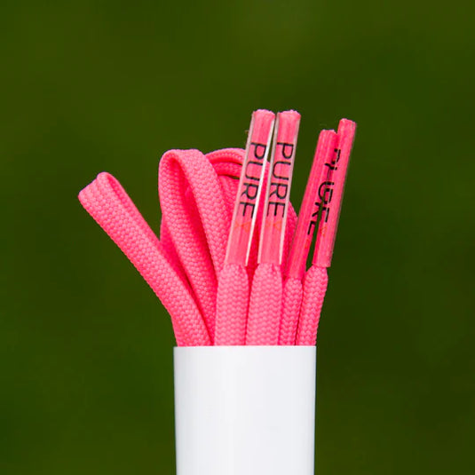 Pure Laces Neon Pink Soccer Shoelaces