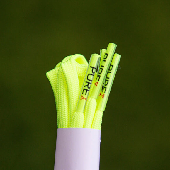 Pure Laces Neon Yellow Soccer Shoelaces