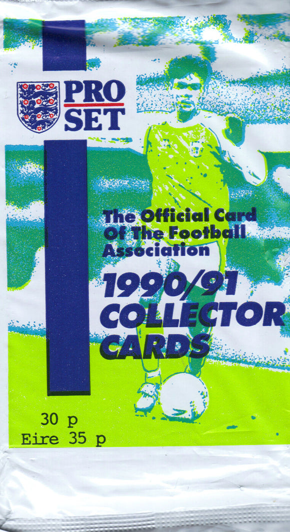 Single pack 1990-91 Pro Set English Soccer Cards Vintage