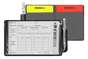 KwikGoal Soccer Referee Wallet with score sheets and Red and Yellow Cards