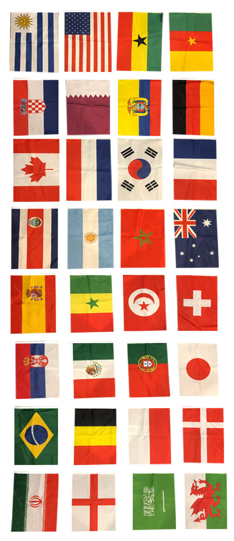 2022 World Cup String Flag Bunting – Large Flags of all 32 Countries